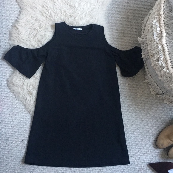 Zara Dresses & Skirts - ZARA Cold shoulder black dress